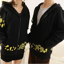Shiping libre de Una Pieza Trafalgar Algodón de Dibujos Animados Anime Sudaderas Con Capucha Fleece Cosplay Para La Mujer Hombre Más Tamaño