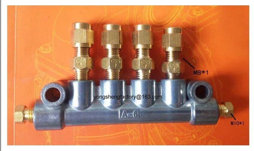 4 M8*1 outlets/M10*1 inlet oil distributor/separator valve/junction