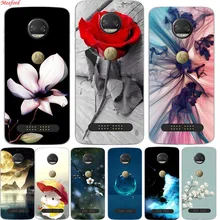 Soft Silicone For Motorola Moto Z2 Force Case 5.5" Cover cartoon flowers Painting TPU Back Cover For Moto Z2 Force Phone Cases