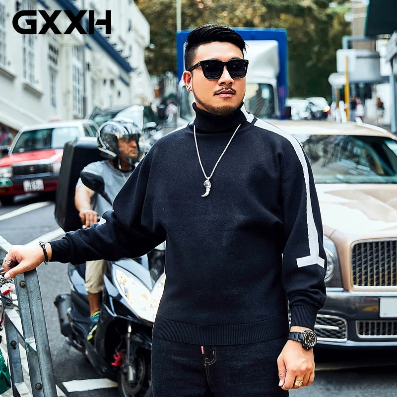 

Men's Turtleneck Knitted Sweater Autumn Winter Plus Size Loose Sweater Men's Oversized Long Sleeve Extra Large Sweater 140kg 7XL