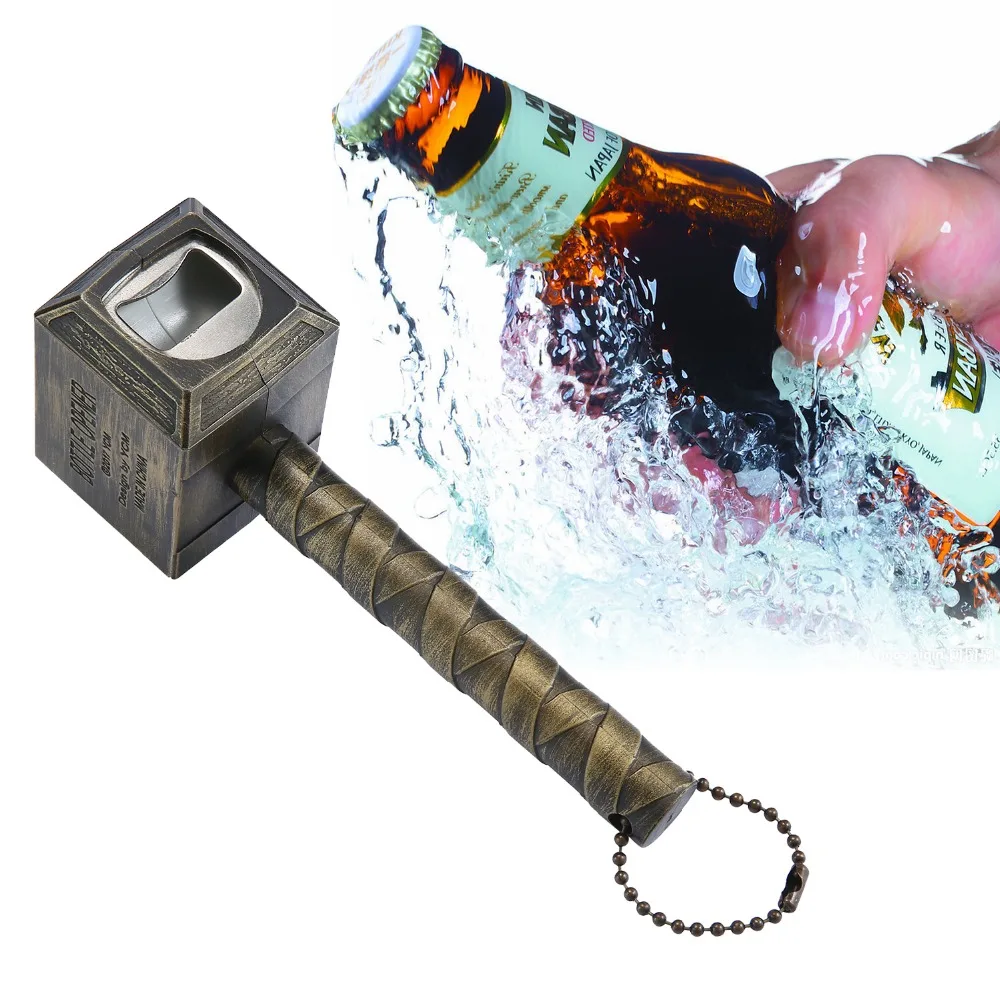 

Thor's Hammer Cosplay Bottle Openers Thor Thunder Weapon Model Action Figure Party Bar Model Gift Stainless Steel