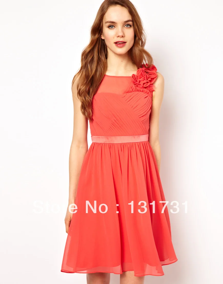 2013 Hot Sale Appliques Chiffon A Line Sweetheart Cap Sleeve Mini Custom Made Dresses | Свадьбы и торжества
