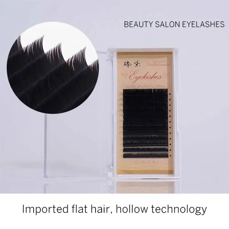 

0.15mm J/B/C/D 8~17mm Single Length Flat Eyelashes Extension Ellipse Flat Eyelashes Extension Beauty Salon/Training School Use