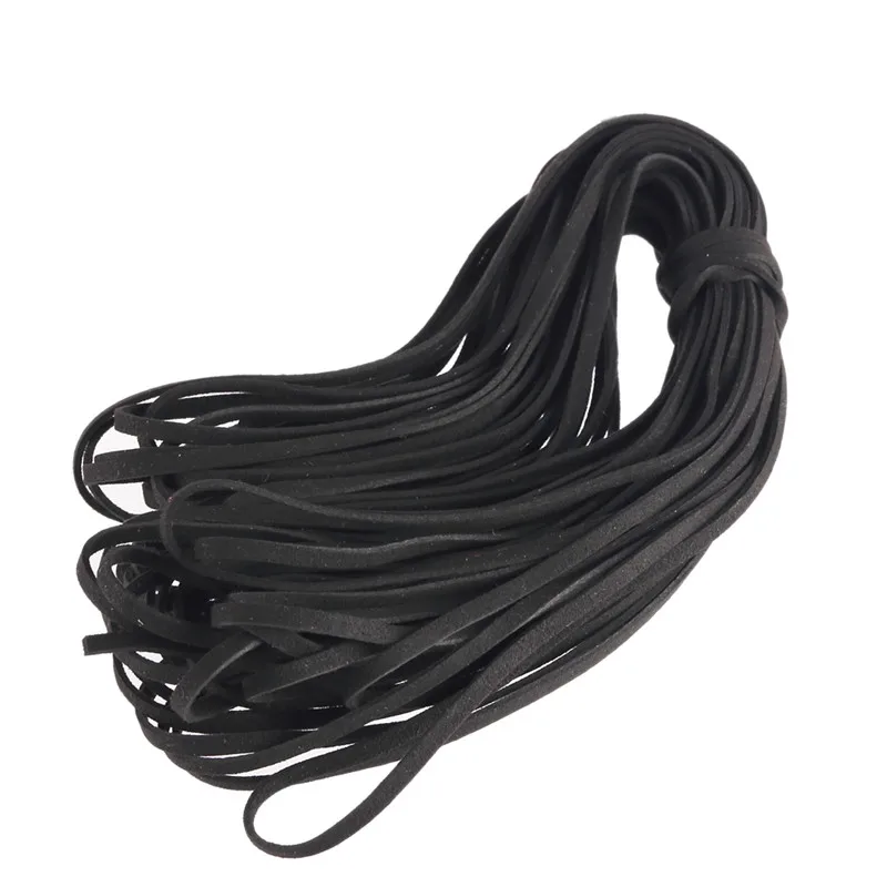 20mlot 5mm Black Suede Flat Leather Cord Bracelet Faux Velvet Cords Rope Thread String Necklace DIY Jewelry Findings