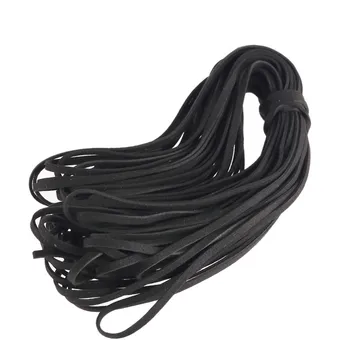 

20m/lot 5mm Black Suede Flat Leather Cord Bracelet Faux Velvet Cords Rope Thread String Necklace DIY Jewelry Findings