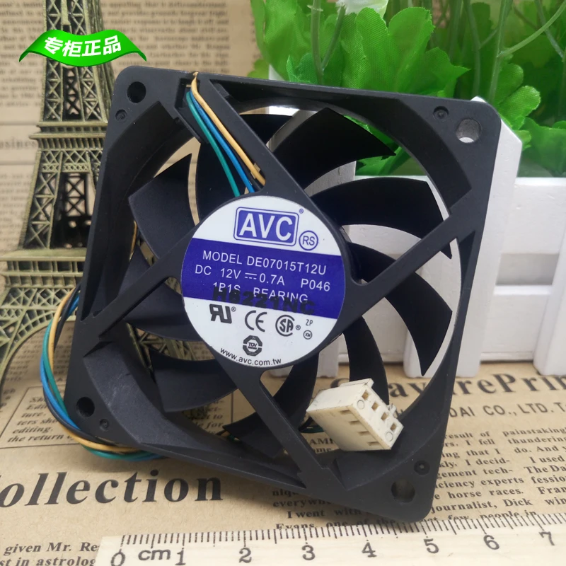 Бесплатная доставка AVC 7015 DE07015T12U 12 В 0.7A 4 провода Компьютер pwm CPU охлаждающий