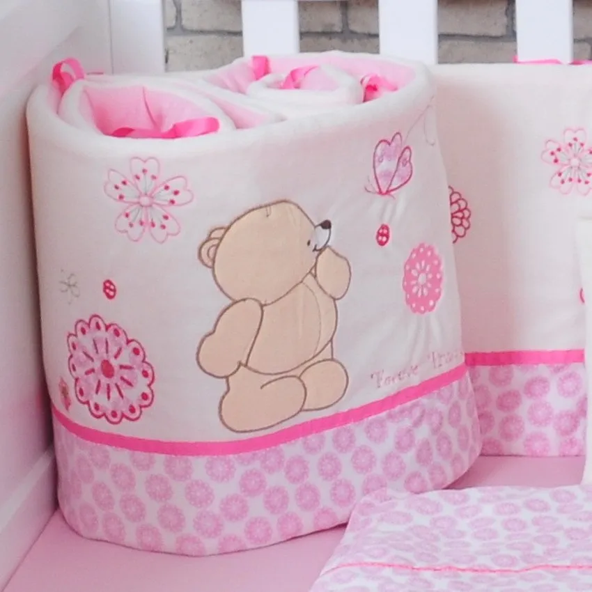 

Cartoon Bear Plush/Cotton Baby Bedding Crib Bumpers Safety Baby Kids Bedding Protection Only Bumper 185cm One Piece
