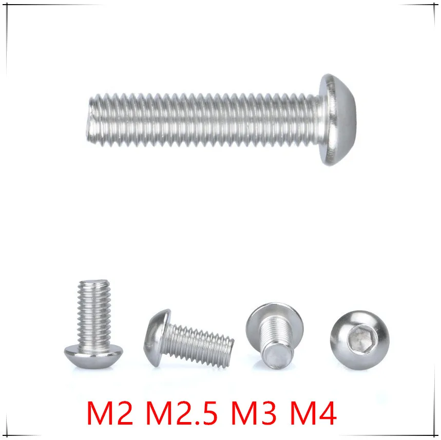 ISO7380 с шестигранной головкой полукруглой Кепки винт M2/M2.5/M3/M4 * 4/5/6/8/10/12/16/20/30/40/50/80 мм