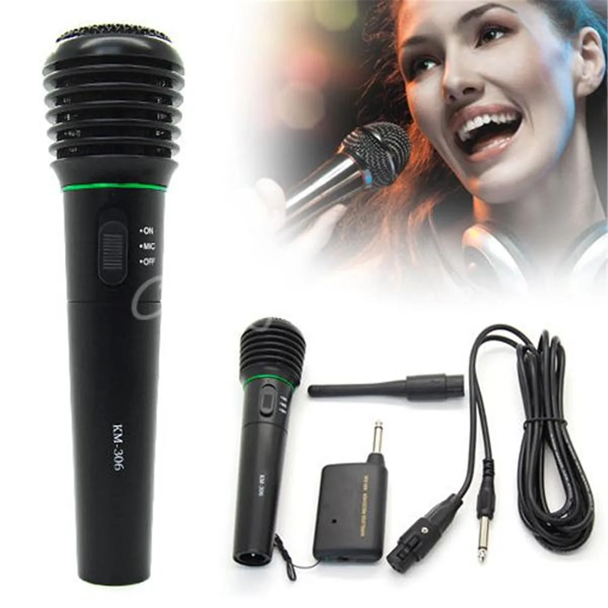 

New 2in1 Wired And Wireless Handheld Professional Microphone Receiver Studio Un-Directional For Computer KTV