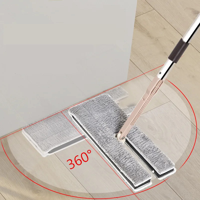 Cena Nowy dwustronny płaski mop i wiadro bez użycia rąk samozaciskające się twarde podkładki z mikrofibry czyste waciki Hoesehold wyciskanie wody mopy