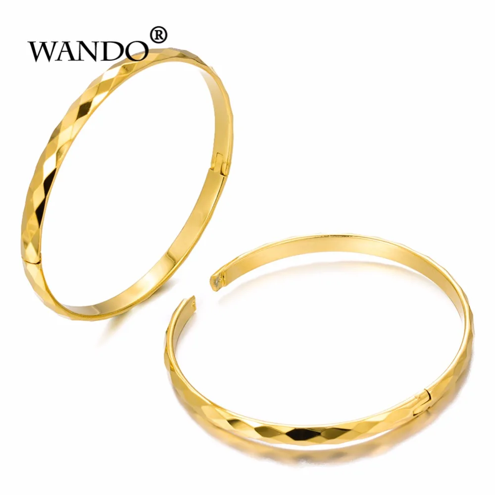 WANDO 2 шт./лот можно открыть золотой браслет для женщин Дубай свадебный невесты