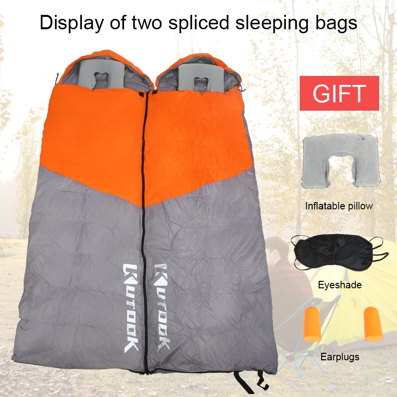 KUTOOK Warm Portable Splicing Sleeping Bag Outdoor Waterproof Thermal Sleeping Bags Comfortable Compression Sack Heated Lazy Bag KUTOOK Warm Portable Splicing Sleeping Bag Outdoor Waterproof Thermal Sleeping Bags Comfortable Compression Sack Heated Lazy Bag