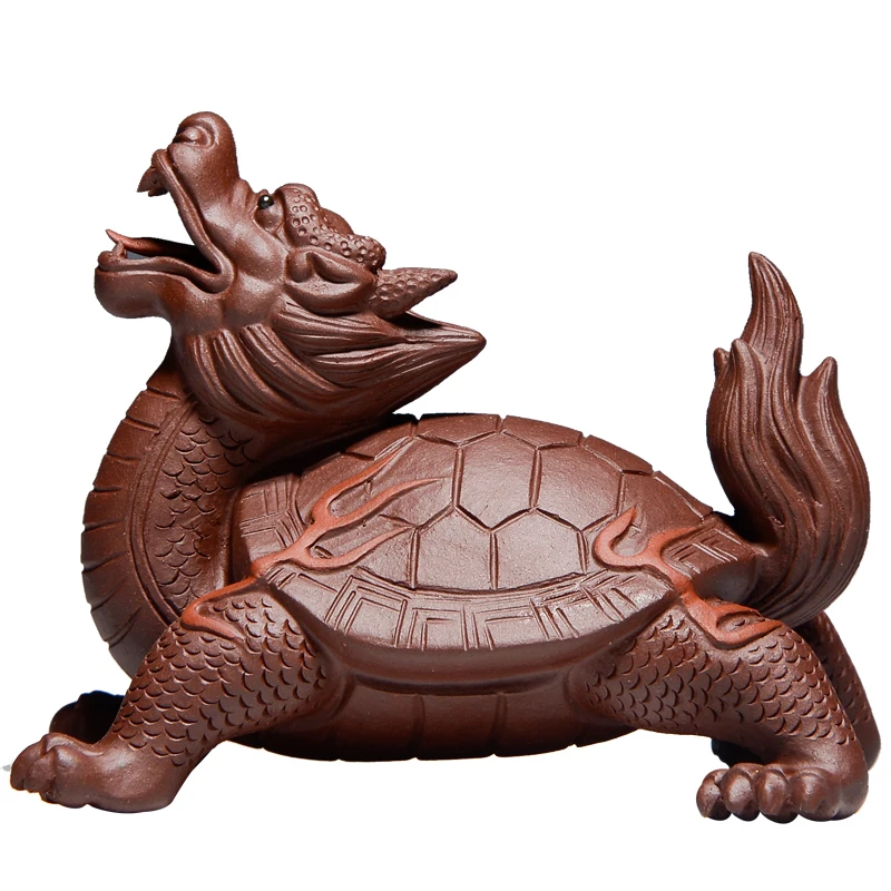 

Yixing Purple Clay Tea Pets Dragon Turtle Manual Kung Fu Tea Set Decoration Accessories Handmade Tea Play Free Shipping
