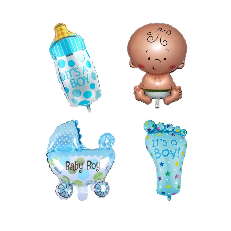 4 шт. мини воздушные шары из фольги Globos для маленьких мальчиков воздушные шары 1th детская коляска мяч для девочки на день рождения надувные вечерние детские украшения