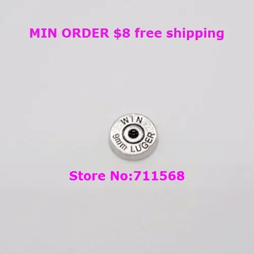 

Replica WIN 9mm LUGER Bullet Head Floating Charm Bullet Locket Charm For Glass Floating Locket Accessories