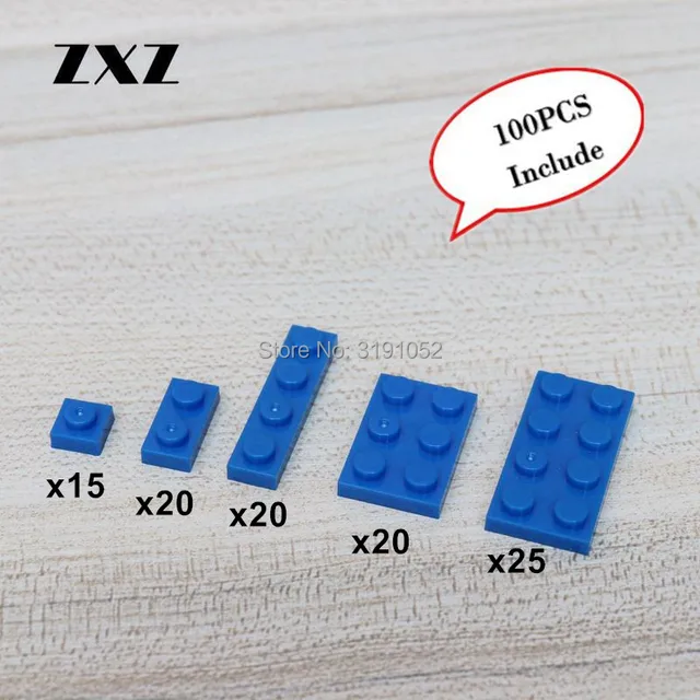 100pcs Kids Learning Toys Plastic Building Blocks Mix Plate 1 X 1 1 x 2 1 x 4 2 x 3 2 x 4 Mix Models Bulk for Sales 3