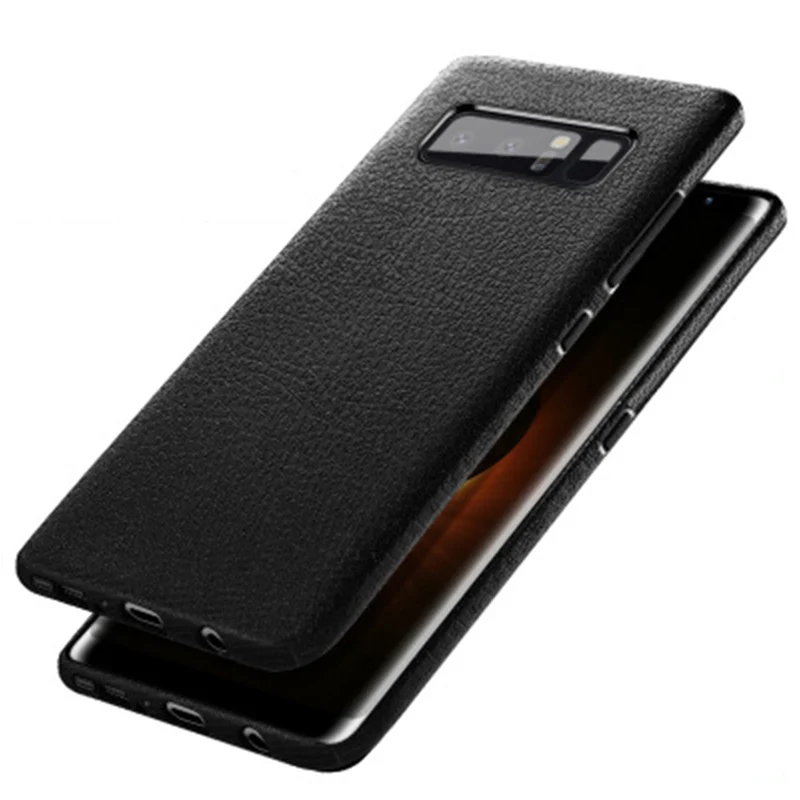 

for Galax samxung S8 plus S9 Plus note8 note9 Ultra Thin Leather Cover Soft TPU Skin texture Silicone Case Fundas Shell Cases