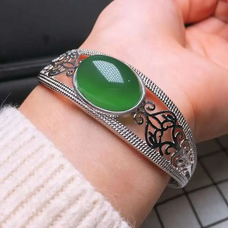 

2019 Time-limited Bangle Bracelet Femme Bracelet Fashion European And American Women Jewelry Inlaid With Ice-coloured Agate