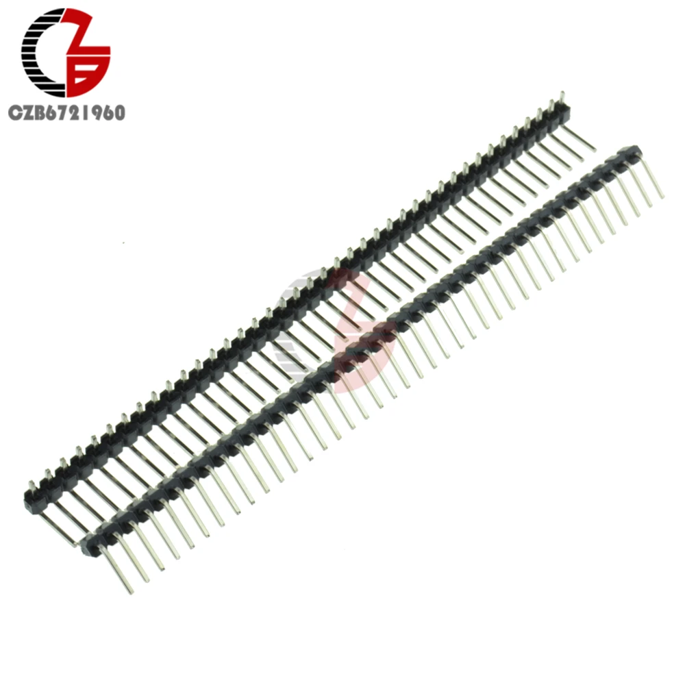 

5Pcs Right Angle Single Row Male Pin Header 40Pin 2.54mm Breakable Pin Header Ribbon Strip Connector DIY for Arduino