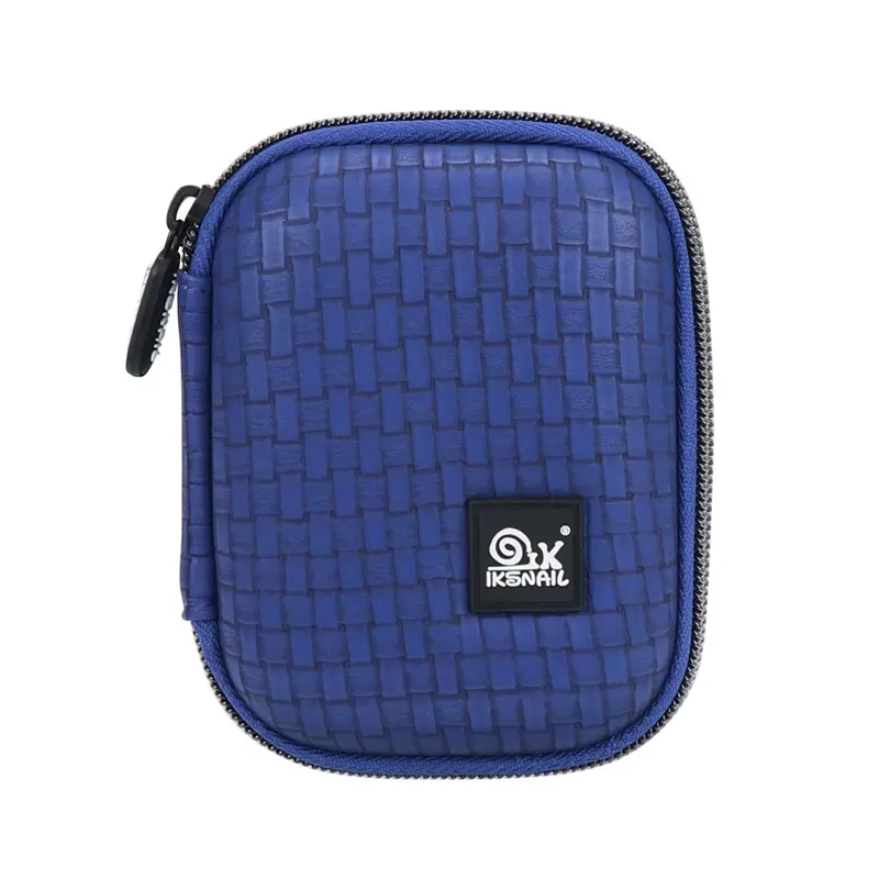 Snailhouse PU простая сумка для наушников Высокое качество мини-гарнитура для хранения наушников чехол для защиты данных зарядный кабель коробка для хранения подарок - Цвет: Синий