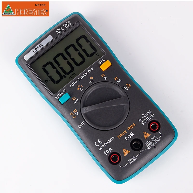 ESR Tester Digital Multimeter With Temperature True RMS Auto Range 6000 Counts AC/DC Voltmeter Digital Ammeter Frequency Meter