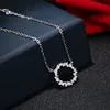 RYOUCUTE-Collares circulares de diamantes de imitación coreanos para mujer, joyería de Color plata, Collares de boda Kolye, Bisutería ► Foto 3/5