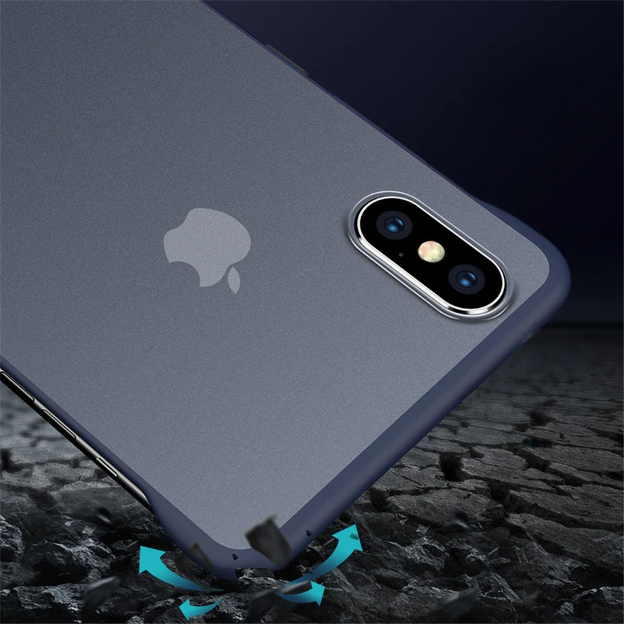 Роскошный безрамный Прозрачный матовый жесткий чехол для телефона iPhone X 7 6 6S 8 Plus XS