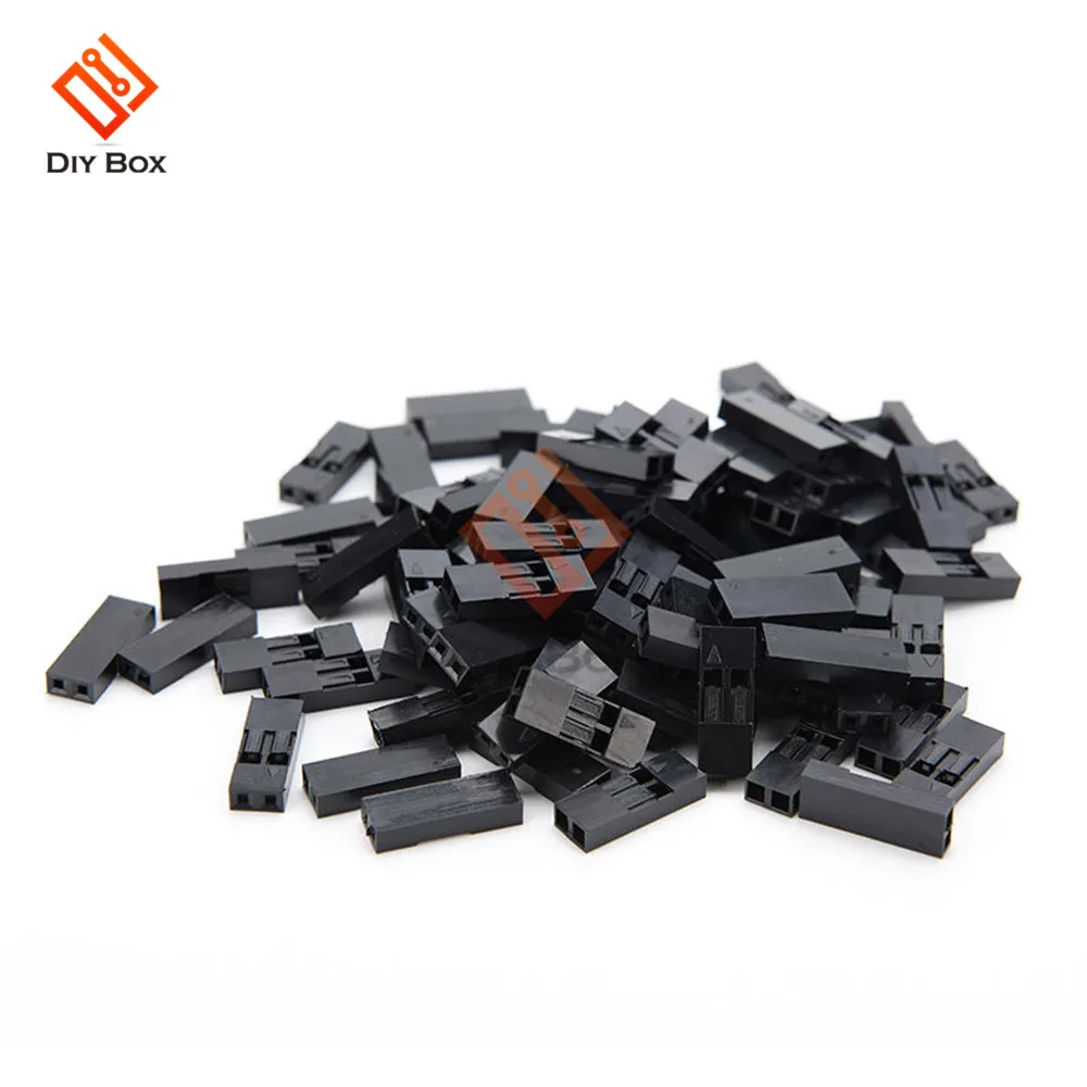 

100PCS/Lot 2Pin Dupont Plastic Shell /plug Dupont jumper Female Wire Cable Housing connector 2.54mm 2P