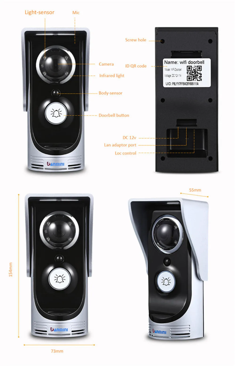 Дверной домофон IP дверной звонок с HD 720 P камера видео телефон WiFi дверной звонок ночного видения ИК детектор движения сигнализация для IOS Android