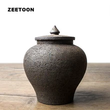 Японская грубая Керамическая пиала банки винтажный пуэр Caddy Caddies сахарница гайка кофейного банка для пищевых продуктов контейнер для хранения бобов креативный домашний декор