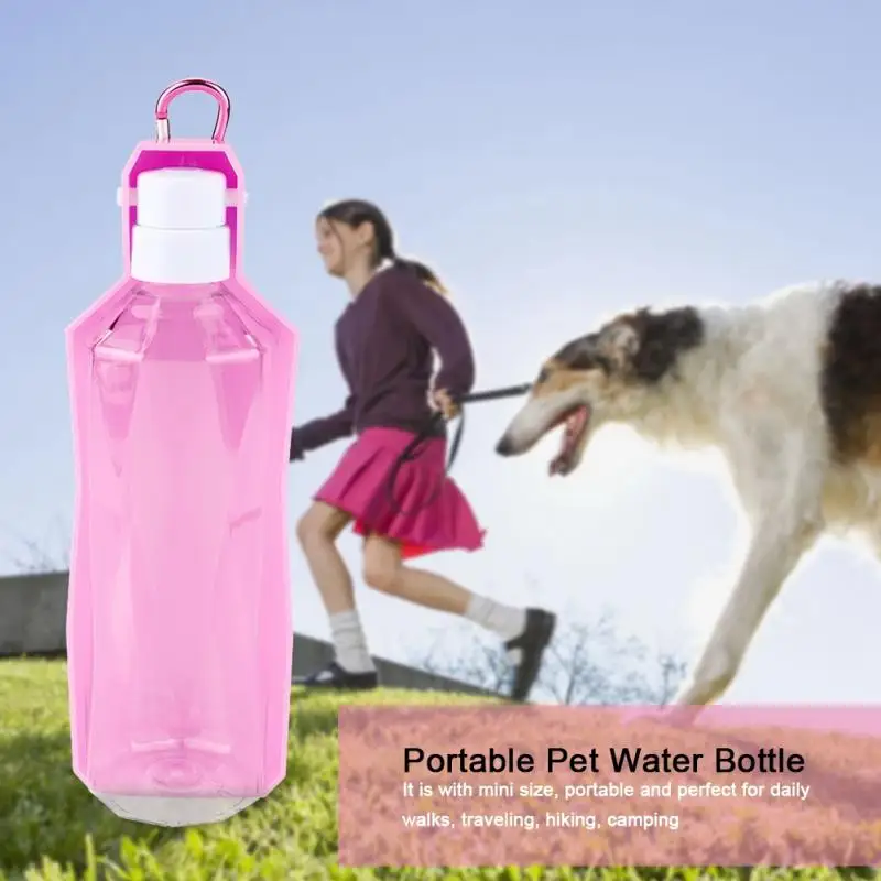 500ML Outdoor Portable Pet dog Water Bottles Foldable Tank Drinking