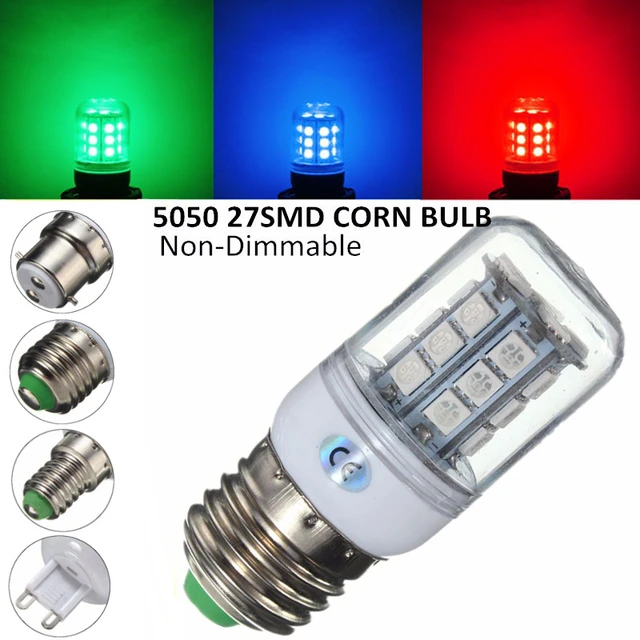 27 LED Bulb E27 E14 G9 B22 2.5W 5050 SMD Lamp LED Light Non Dimmable 200  Lumen PC Plastic Red/Green/Blue Lighting AC110V/220V - AliExpress