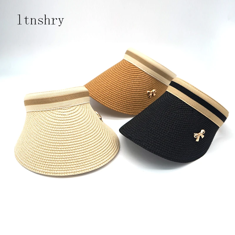 

2019Fashion Bow Women Caps Casual Vacation Hat Beach Sun Straw Cap