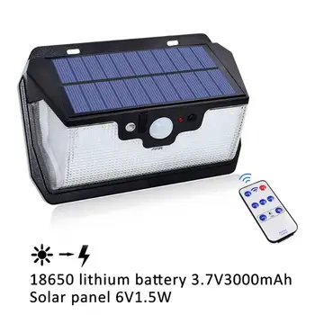 

1000lm Solar Light Security Lighting 55 leds Solar Lamp For Garden Wall Yard USB Charging With Remote Control Three Modes
