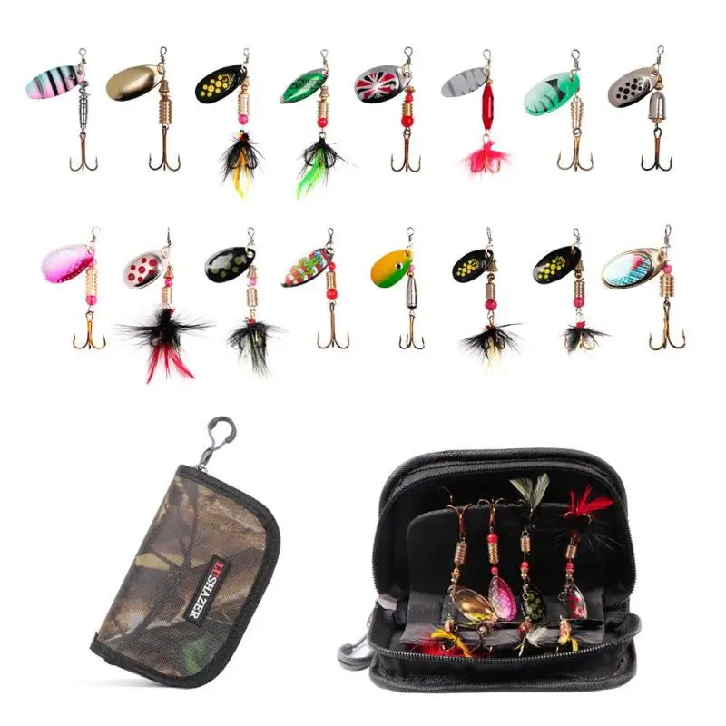 

16pcs/bag Fishing Lures Set Kit Metal Rotating Sequins Bionic Fish Baits 178g Sinking Wobblers Spinner Fishing Tools