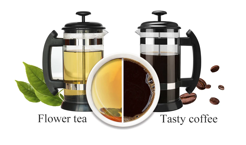 ICafilas French Press Coffee/Tea Brewer Coffee Pot Coffee Maker Kettle 1000ML Glass Thermos For Coffee Drinkware Appliance