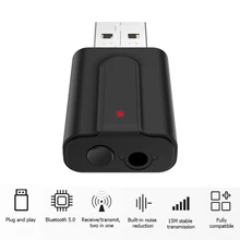 2 в 1 Bluetooth 5,0 передатчик приемник 3,5 мм AUX Hi-Fi стерео аудио адаптер мини USB беспроводной адаптер для колонок автомобиля ПК ТВ