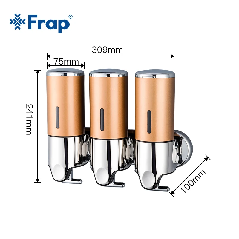FRAP NEW Bathroom Soap Dispenser Wall-mounted Soap Box Gold Finished Kitchen liquid Soap Dispenser Pop Up Soap Bottle tap       