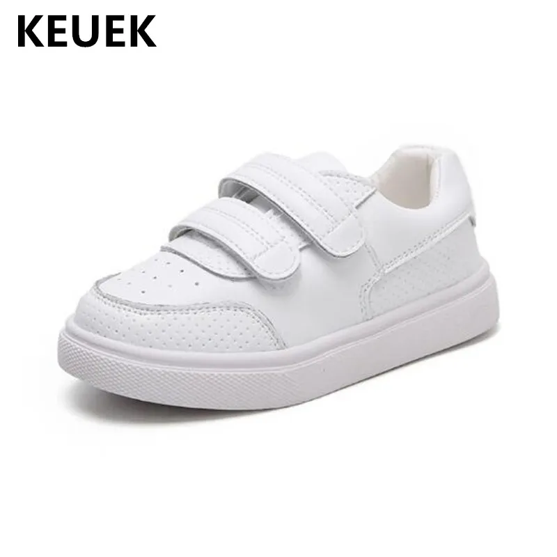 

New Children Casual Baby Genuine Leather Shoes Toddler White Flats Sneakers Boys Girls Hook & Loop Student Kids Shoes 041