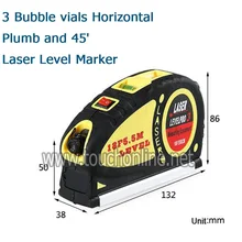 2 пузырьковый уровень Многофункциональный лазер уровень Маркер 18 FT W/550 см, измерительная лента LV05
