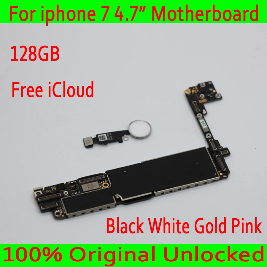 

128GB for iphone 7 Motherboard with IOS System,100% Original unlocked for iphone 7 Circuit board with Touch ID+Free iCloud