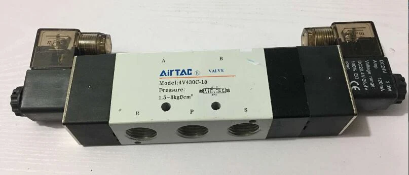 Fevas Air Solenoid Valves 4V430C-15 3 Position 5 Port 1//2 Pneumatic Control Valve Color: AC110V