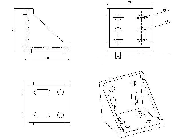 CNC DIY 8080 угловой фитинг 80x80 домашние декоративные угловые кронштейны алюминиевый профиль аксессуары разъем