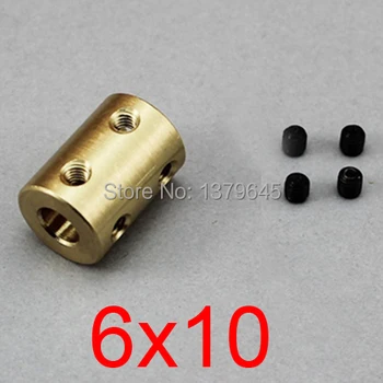 

6mm to 10mm 6x10 rigid coupling CNC Motor Jaw Copper Shaft Coupling brass Coupler, model ship model airplane Motor connector