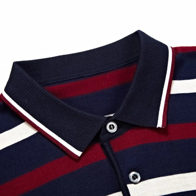 Мужская хлопковая рубашка поло в полоску с длинным рукавом|striped polo shirt men|striped shirtpolo