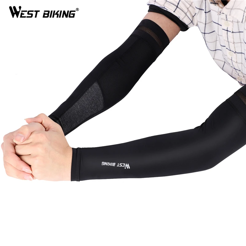 Cycling Running Arm Sleeve Bicycle UV Protection Cuff Cover Bike Sport Arm Warmers Cool Men Women Cycling Sleeves WEST BIKING