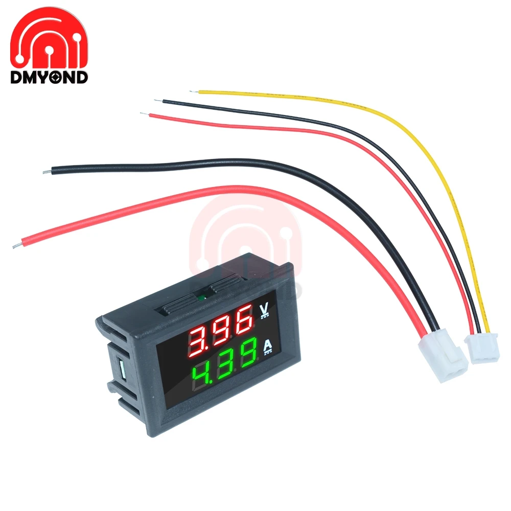 

DC 100V 10A Mini Digital Voltmeter Ammeter Amperemeter Voltage Volt Ampere Meter Indicator Tester LED Display Cable Connector
