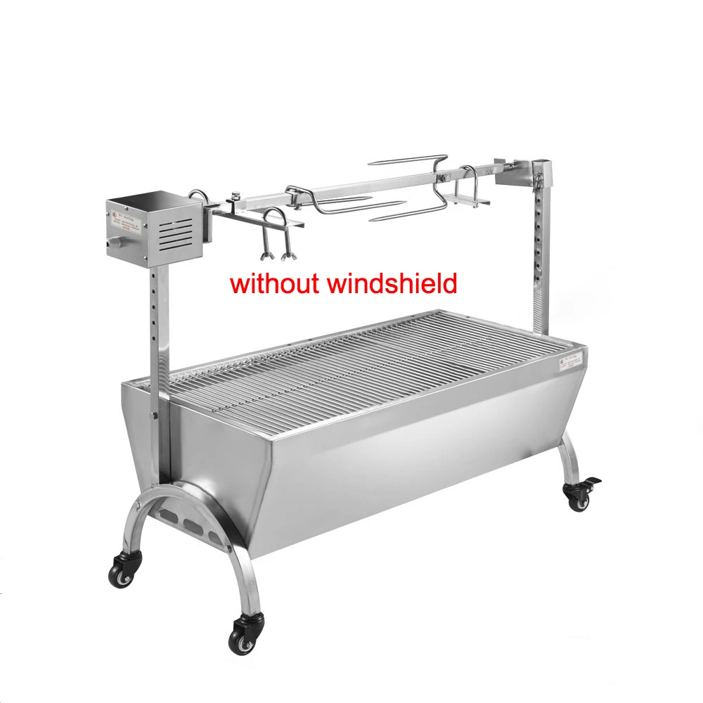 

BBQ stainless steel grill charcoal barbeque spit rotisserie 220V/ 110V
