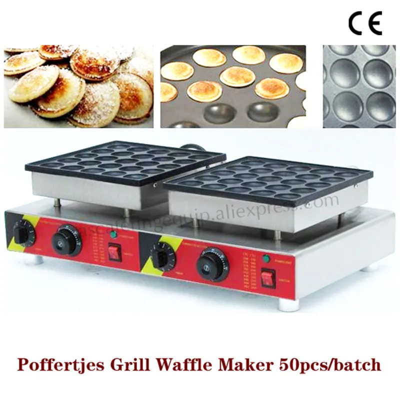 Double Pans Small Pancake Machine Poffertjes Machine with Non-stick Pan Poffertjes Grill Waffle Maker with 50 pcs Moulds Double Pans Small Pancake Machine Poffertjes Machine with Non-stick Pan Poffertjes Grill Waffle Maker with 50 pcs Moulds