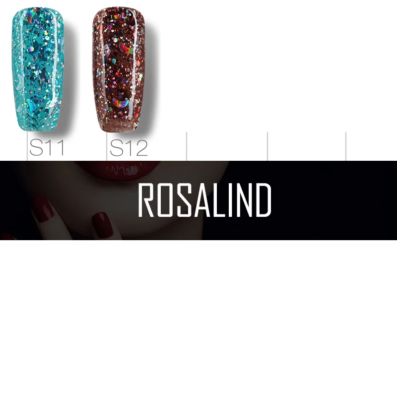 ROSALIND гель 1S P + черная бутылка 10 мл звезда и Луна блеск S01 12 УФ светодиодный